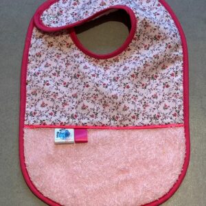 Bavoir OEKO-TEX® – Motif Fleurs Rose Clair