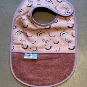 Bavoir OEKO-TEX® – Motif Arcs-en-Ciel Rose