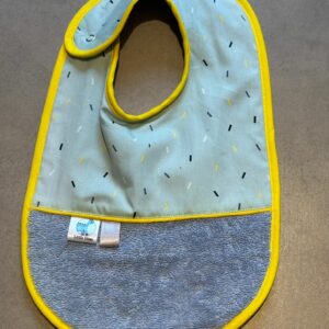 Bavoir OEKO-TEX® – Motif Confettis Bleu & Jaune