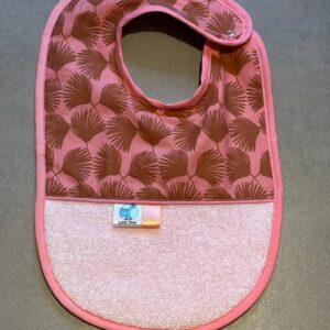 Bavoir OEKO-TEX® – Palmes Rose Terracotta