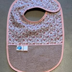 Bavoir OEKO-TEX® – Petites Fleurs Roses & Nude