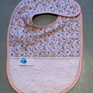 Bavoir OEKO-TEX® – Fleurs Roses Vintage & Nude Rosé