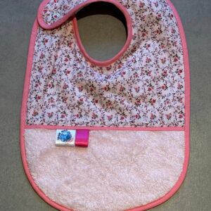 Bavoir OEKO-TEX® – Fleurs Roses Vintage & Rose Poudré