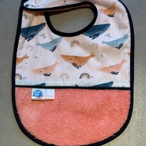 Bavoir OEKO-TEX® – Baleines Pastel
