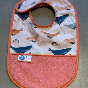 Bavoir OEKO-TEX® – Baleines Pastel